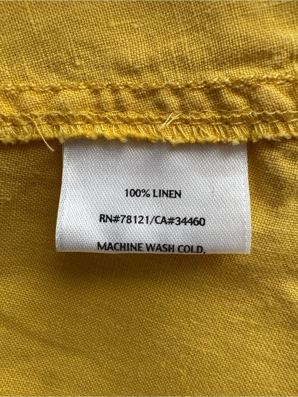 Eileen Fisher Linen Tank A-line Dress Racerback Yellow Coastal Summer Midi XS - Picture 9 of 9